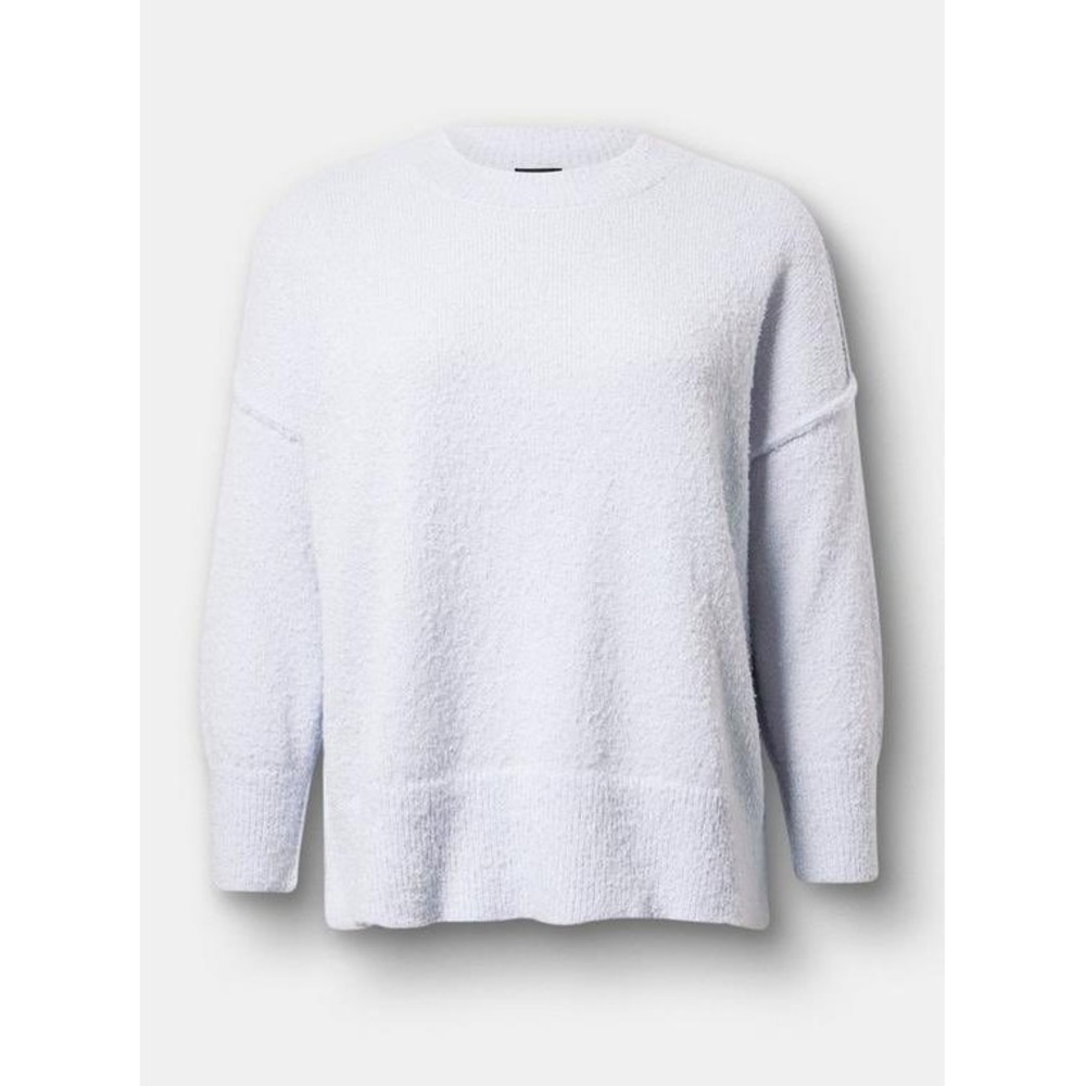 Torrid Boucle Drop Shoulder Crew Neck Long Sleeve Tunic Arctic Ice 2X 18 20 New